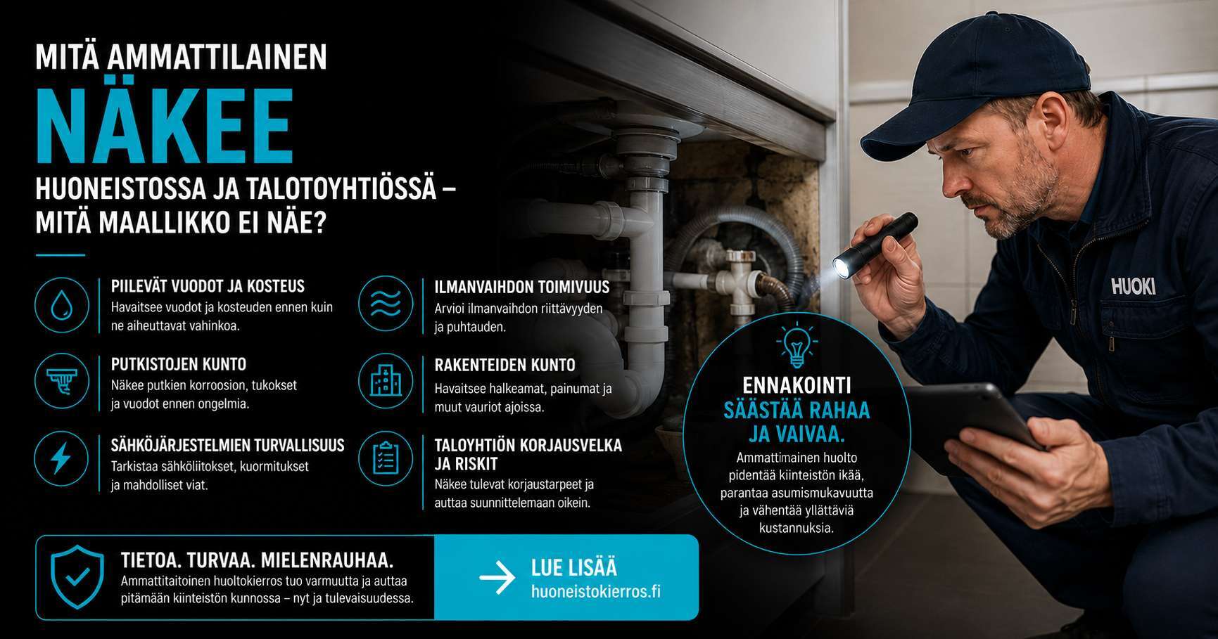 HUoneistokierros taloyhtiön kartoitus mitä ammattilainen näkee.