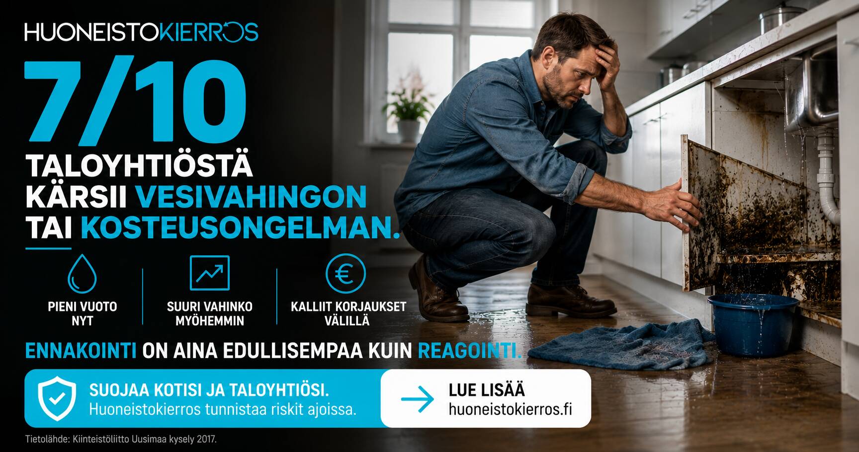Vesivahinko taloyhtiössä on yksi yleisimmistä ja kalleimmista ongelmista kiinteistöissä. HUONEISTOKIERROS.